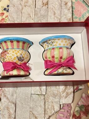 Vintage Mckenzie Childs ceramic tea light candle holder.  Neiman Marcus.